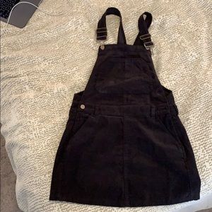 Black corduroy overall dress